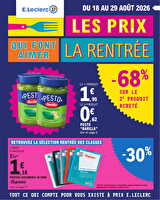 La rentrée à petits prix des magasins Leclerc Valable du 18 au 29 août 2026