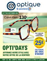Opti'days de la rentrée chez Leclerc Valable du 01 au 26 septembre 2026