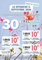 Bons d'achat 6 sept des magasins Leclerc Valable du 01 au 06 septembre 2026