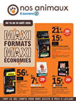 Animalerie gros formats des magasins Leclerc Valable du 18 au 29 août 2026