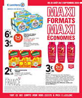 Maxiformatsmaxieconomies chez Leclerc Valable du 25 août au 05 septembre 2026