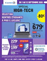 High-tech étudiants chez Leclerc Valable du 01 au 12 septembre 2026