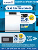 Gros électroménager chez Leclerc Valable du 25 août au 05 septembre 2026