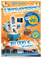 Anniversaire magasin sept 2026 des magasins Leclerc Valable du 01 au 12 septembre 2026