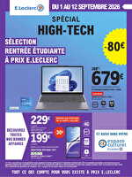 High-tech étudiants des magasins Leclerc Valable du 01 au 12 septembre 2026