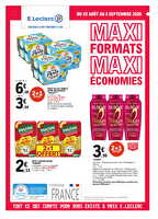 Maxiformatsmaxieconomies chez Leclerc Valable du 25 août au 05 septembre 2026