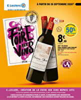 Foire aux vins d'automne des magasins Leclerc Valable du 26 septembre au 10 octobre 2026