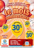 Anniversaire 2 chez Leclerc Valable du 03 au 05 septembre 2026