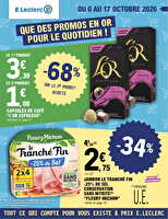 Promos en or chez Leclerc Valable du 06 au 17 octobre 2026