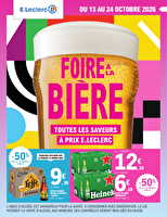 Foire à la bière des magasins Leclerc Valable du 13 au 24 octobre 2026