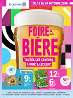 Foire à la bière des magasins Leclerc Valable du 13 au 24 octobre 2026