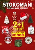 2+1 offert sur toute la décoration de noel chez Stokomani Valable du 01 au 14 décembre 2025