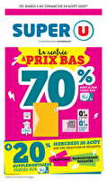 La rentrée à prix bas des magasins Super U Valable du 05 au 24 août 2025