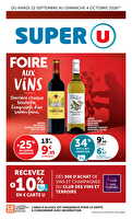 Foire aux vins consultation en avant-première ! des magasins Super U Valable du 22 septembre au 04 octobre 2026