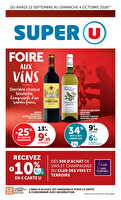 Foire aux vins consultation en avant-première ! des magasins Super U Valable du 22 septembre au 04 octobre 2026