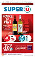Foire aux vins consultation en avant-première ! des magasins Super U Valable du 22 septembre au 04 octobre 2026