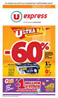 Quinzaine des prix ultra bas spécial rentrée chez U express Valable du 26 août au 07 septembre 2025