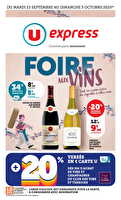 Foire aux vins consultation en avant-première des magasins U express Valable du 23 septembre au 05 octobre 2025
