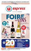 Foire aux vins consultation en avant-première chez U express Valable du 23 septembre au 05 octobre 2025