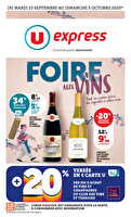 Foire aux vins consultation en avant-première chez U express Valable du 23 septembre au 05 octobre 2025