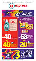 Anniversaire gagnant des magasins u des magasins U express Valable du 22 septembre au 04 octobre 2026