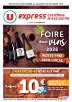 Foire aux vins 2026 des magasins U express Valable du 24 septembre au 21 octobre 2026