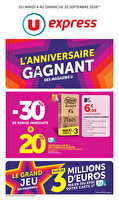 Quinzaine des prix ultra bas des magasins U express Valable du 08 au 20 septembre 2026