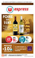 Foire aux vins consultation en avant-première ! chez U express Valable du 22 septembre au 04 octobre 2026