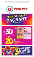 Quinzaine des prix ultra bas des magasins U express Valable du 08 au 20 septembre 2026