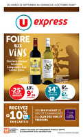 Foire aux vins consultation en avant-première ! des magasins U express Valable du 22 septembre au 04 octobre 2026